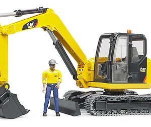 CAT MINIEXCAVADORA DE CADENAS + TRABAJADOR BRUDER 02466