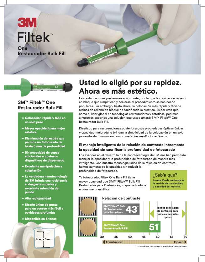 Composite Foto Filtek One Bulk Fill (Variedades)- Solventum - Imagen 6
