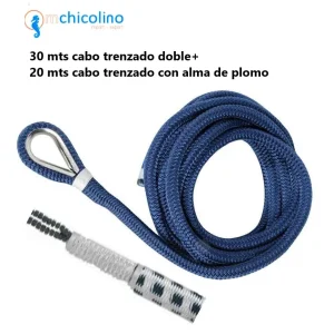 .Cabo fondeo-alma plomada de 20mts + 30mts /10mm